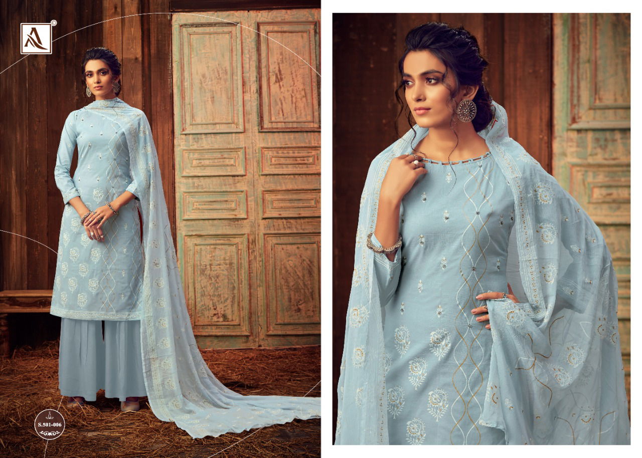 Alok Bloom Gold 2 Pure Lawn Cotton Designer Dress Material
